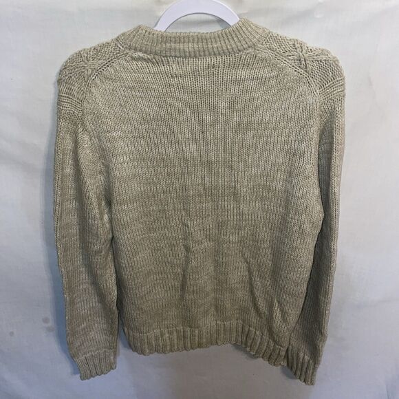 J.C. Penney Women’s Pullover Sweater Size Large Beige Cable Knit Going Out Party - Picture 8 of 12